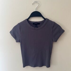 Forever 21 Slate Ribbed Crop Top